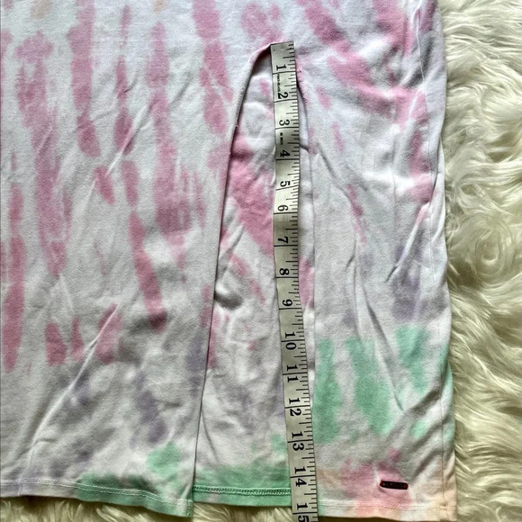 N:philanthropy Tie Dye Square Neck Fitted Midi Jersey High Slit Dress size L - Picture 5 of 9